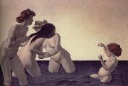 Felix Vallotton Three woman and a young girl playing the water Germany oil painting artist